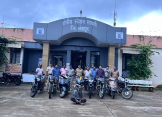 अट्टल दुचाकी चोरट्यास सावली पोलिसांनी पडकले;8 दुचाकी जप्त;सावली पोलिसांची उत्तम कामगीरी