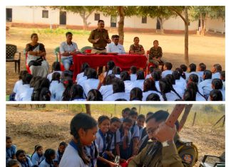 पोलीस स्थापना दिवसाचे निमित्याने विद्यार्थ्यानी जाणून घेतले सायबर गुन्हेसह शस्त्राची माहिती