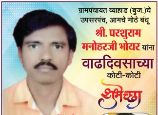 उपसरपंच परशुरामजी भोयर यांच्या वाढदिवसाच्या निमित्ताने….