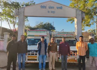 अवैध जनावर वाहतूक करणारे दोन पिकअप पकडले