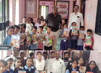 सुधीरभाऊ मुनगंटीवार यांच्या वाढदिवसानिमित्त कापसी येथे वृक्षारोपण व विद्यार्थ्यांना मोफत नोट बुक वाटप